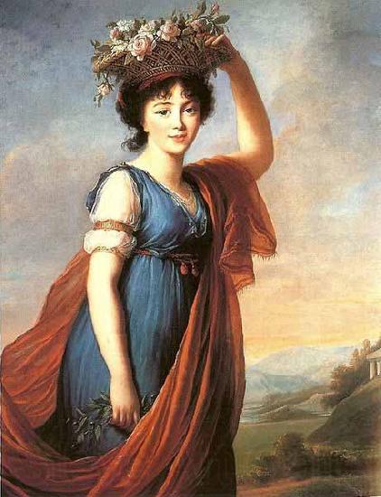 elisabeth vigee-lebrun Princess Eudocia Ivanovna Galitzine as Flora 1799 Norge oil painting art